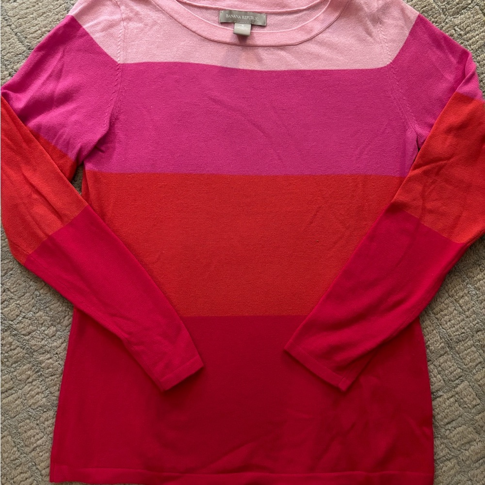 Banana Republic multi-pink stripe l/s sweater size S